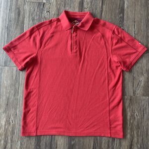 Paradise Collection 1/4 Zip Short Sleeve Polo Shirt Red Men Large EUC